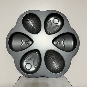 Nordic Ware Easter Egg Spring Cakelet Pan 6 Cavity Non-Stick 3.5 Cup Metal